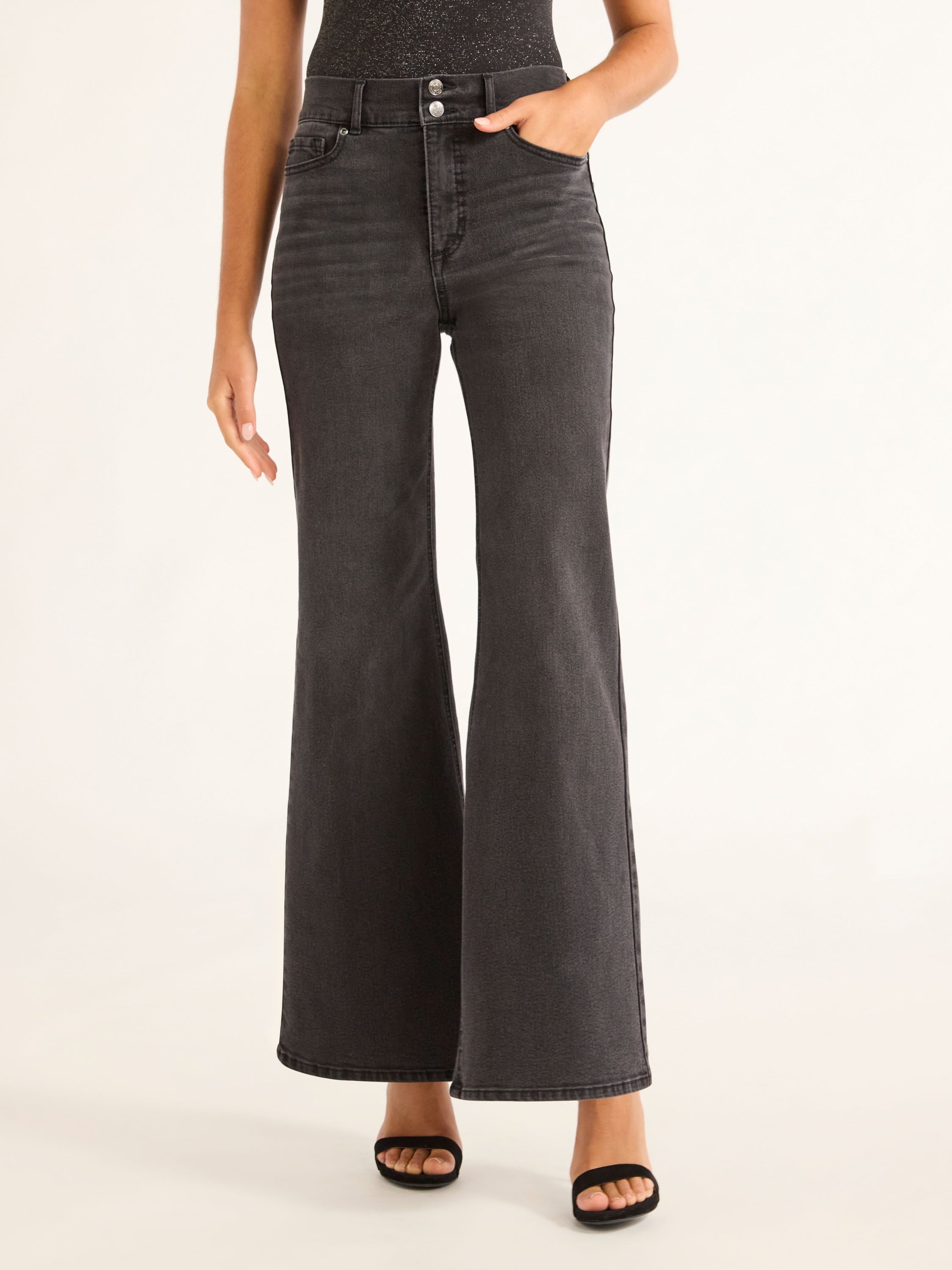 Sofia by Sofia Vergara Women's and Women's Plus Margot Wide Leg High Rise Jeans, 30.5" and 32.5" Inseams, Sizes 0-28